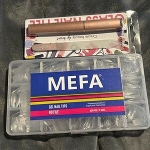 Gel Nail Tips Set with Gold Nail File